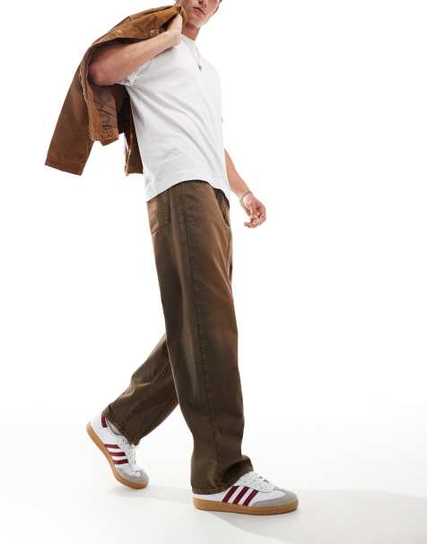 ASOS DESIGN – Weite Jeans in Braun - view 1
