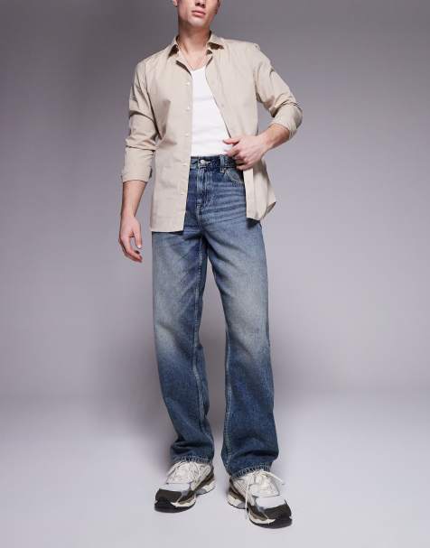 ASOS DESIGN – Weite Jeans in dunkelblauer Waschung - view 1