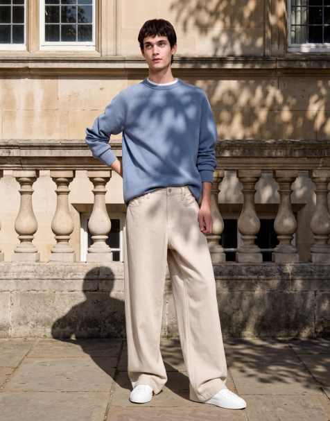 ASOS DESIGN – Weite Jeans in Ecru, Kombiteil - view 1