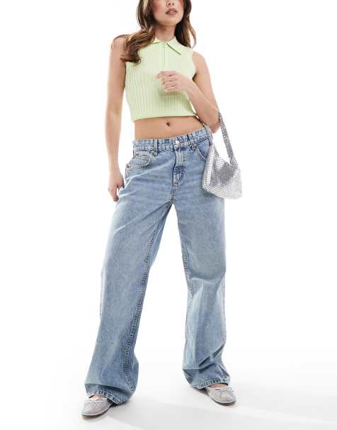 ASOS DESIGN – Weite Jeans in Mittelblau - view 1