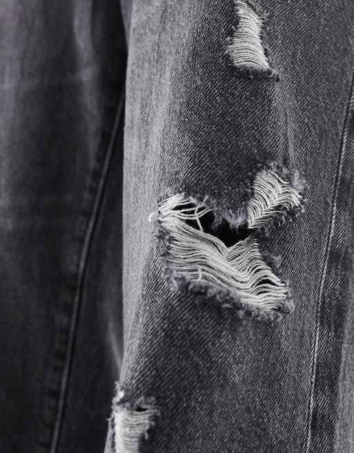 ASOS DESIGN – Weite Jeans in schwarzer Vintage-Waschung mit