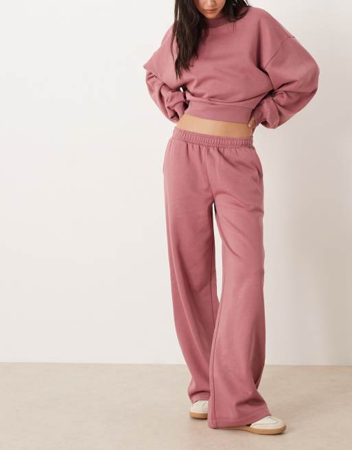 ASOS DESIGN – Weite Jogginghose in Rosé mit weicher Innenseite, 5 von 5