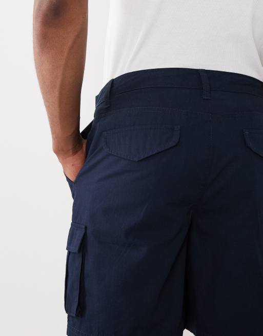 ASOS DESIGN – Weite, kürzere Cargo-Shorts aus Ripstop in Marineblau, 4 von 5
