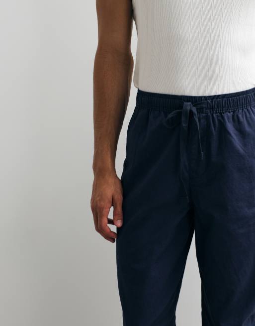 ASOS DESIGN – Weite Leinenmix-Hose in Marineblau, 3 von 5