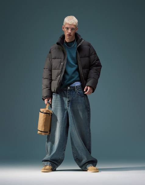 ASOS DESIGN – Weite Oversize-Jeans in dunkelblauer Waschung - view 1