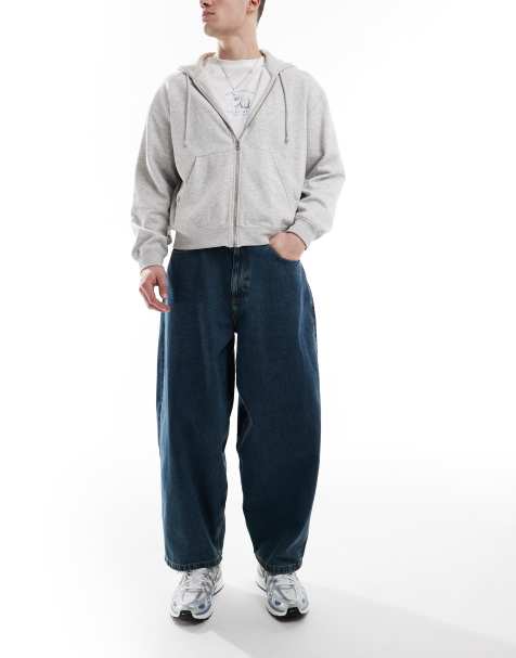 ASOS DESIGN – Weite Oversize-Jeans in mittelblauer Waschung - view 1