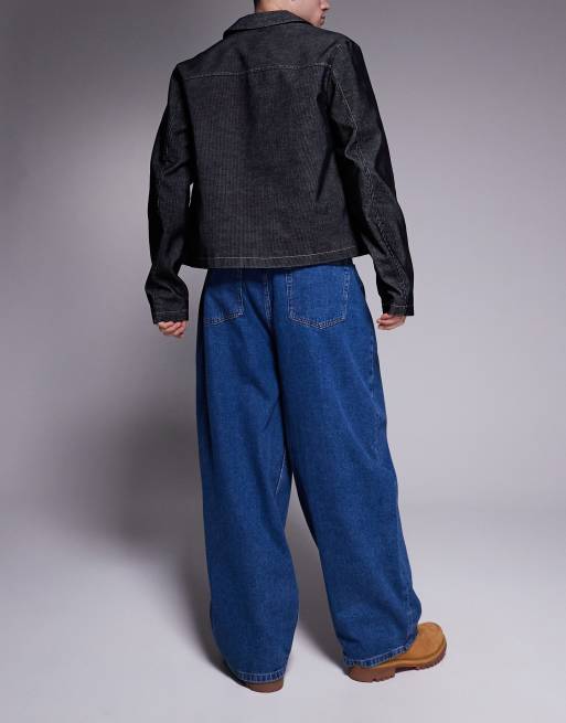 ASOS DESIGN oversized baggy jeans in mid wash blue 
