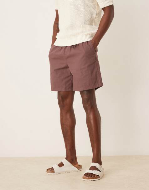 ASOS DESIGN – Weite Shorts aus Leinenmix in Braun - view 1