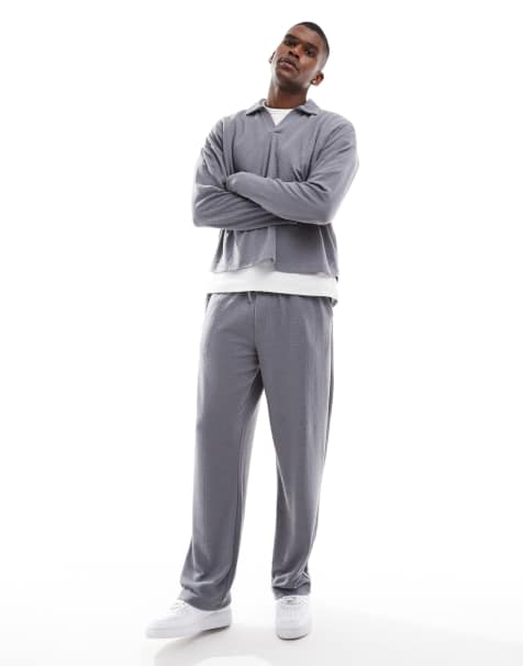 ASOS DESIGN – Weite, strukturierte Hose in Blau - view 1