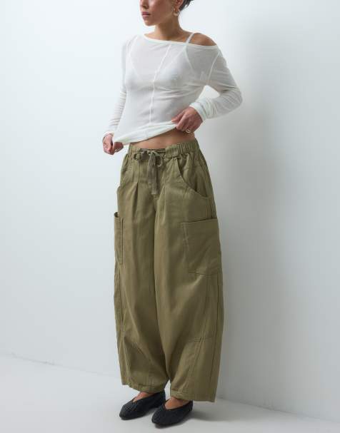 ASOS DESIGN weite Utility-Hose in Khaki - view 1