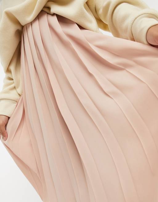 ASOS DESIGN – Weiter, plissierter Midirock in Rosa, 3 von 4