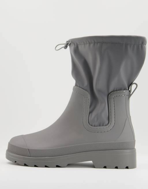 ASOS DESIGN wellington boot in grey