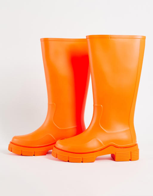 Orange on sale rain boots