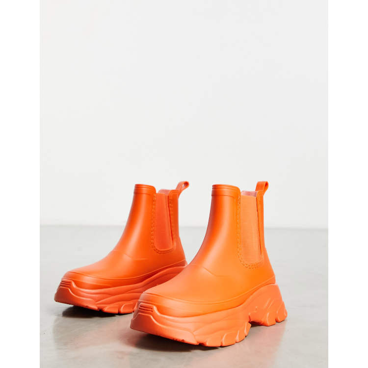 bright orange boots