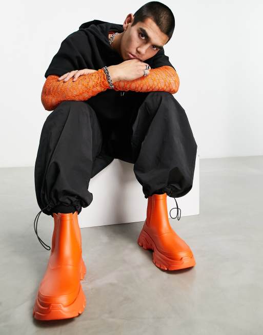 bright orange boots