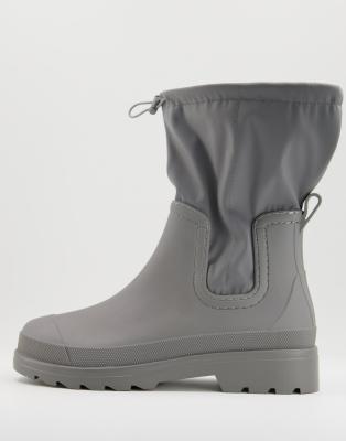 Asos Design Wellington Boots In Gray ModeSens