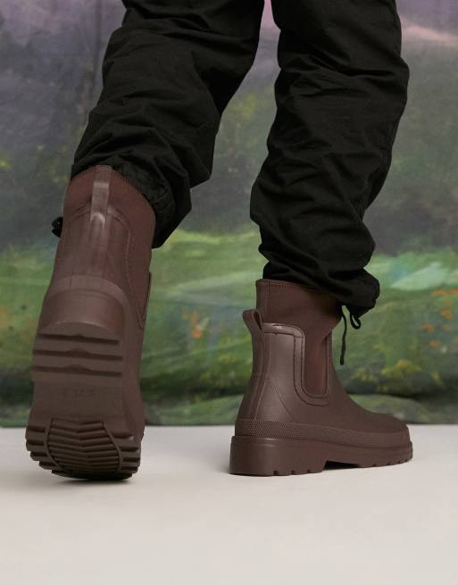 ASOS DESIGN - Wellington - Støvler med scuba-detalje i brun, 2 af 4