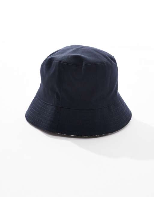 ASOS DESIGN – Wendbarer Anglerhut in Marineblau und mit Streifenmuster, 3 von 3