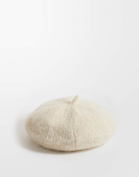 ASOS DESIGN wełniany beret w kolorze owsianym - view 1