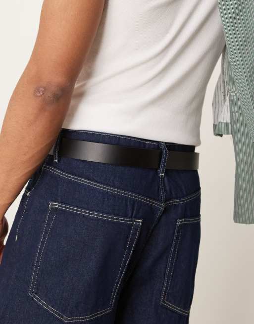 ASOS DESIGN western belt in black faux leather