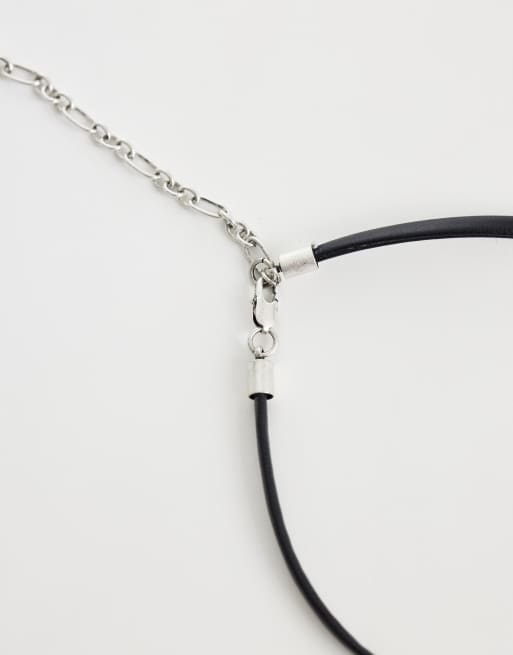 ASOS DESIGN western bolo necklace in silver, 4 of 4