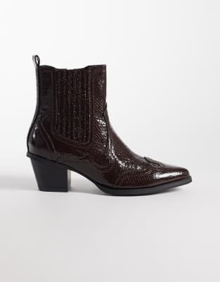 Asos Design Western Chelsea Boots In Brown