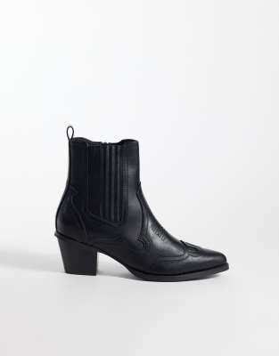Asos Design Western Chelsea Boots With Cuban Heel In Black