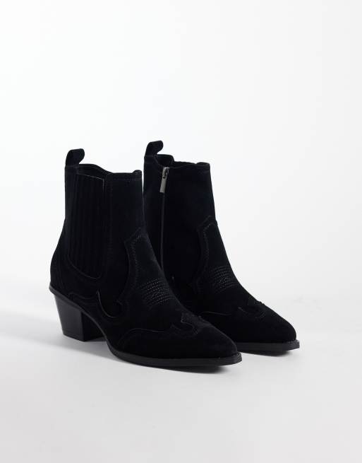 ASOS DESIGN  western chelsea boots with cuban heel in black, 2 of 4