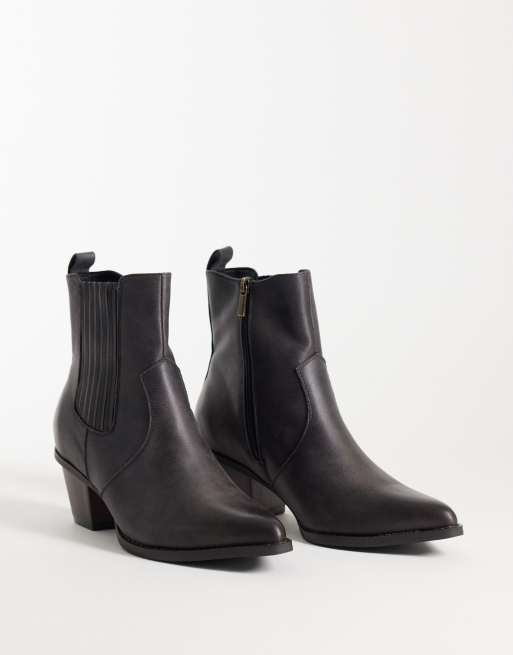 ASOS DESIGN western chelsea boots with cuban heel in distressed brown, 2 of 4