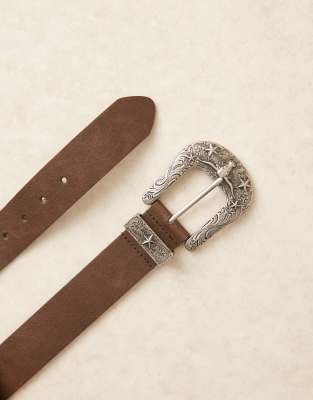 Asos Design Western Cowboy Rams Head Belt