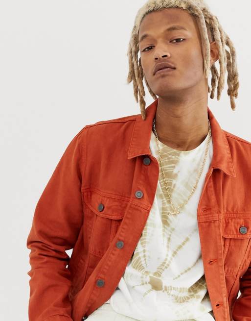 Orange on sale demin jacket