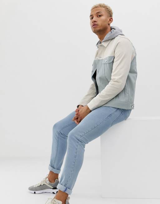 Asos design x glaad & outlet denim jacket in color block