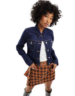 western denim jacket in rinse wash-Blue