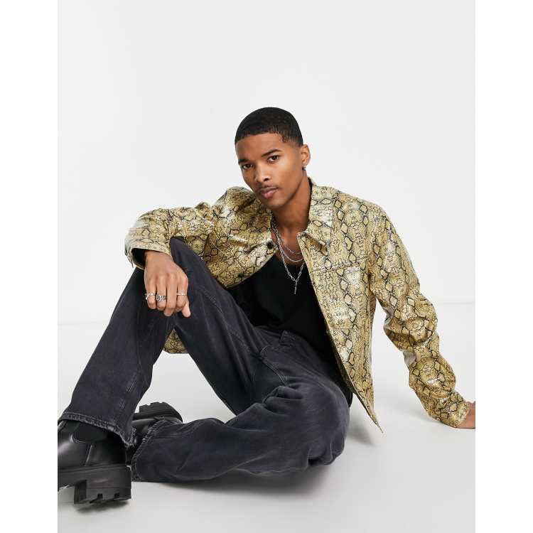 Faux snakeskin jacket on sale mens