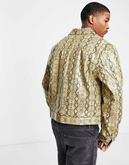 Mens faux snakeskin on sale jacket