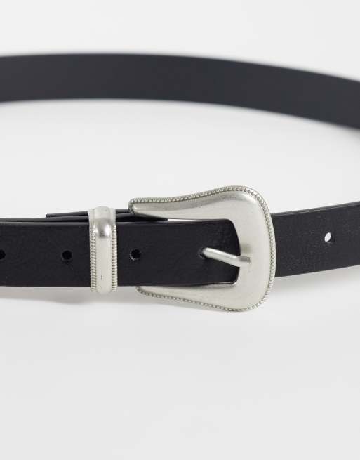 ASOS DESIGN western riem van imitatieleer in zwart, 2 van 3