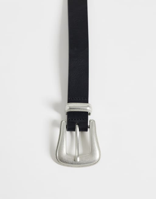 ASOS DESIGN western riem van imitatieleer in zwart, 3 van 3