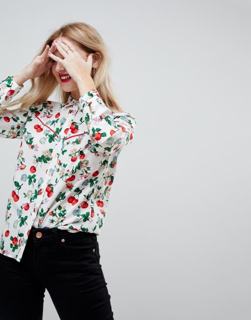 Womens floral clearance western shirt