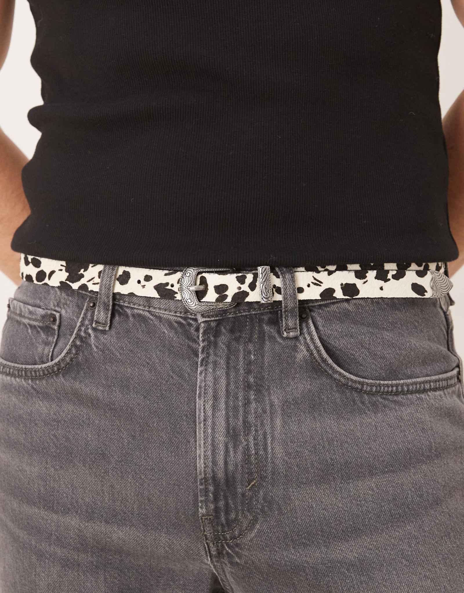 ДИЗАЙНЕРСКИЙ пояс ASOS в западном стиле из коровьей кожи в обтяжку