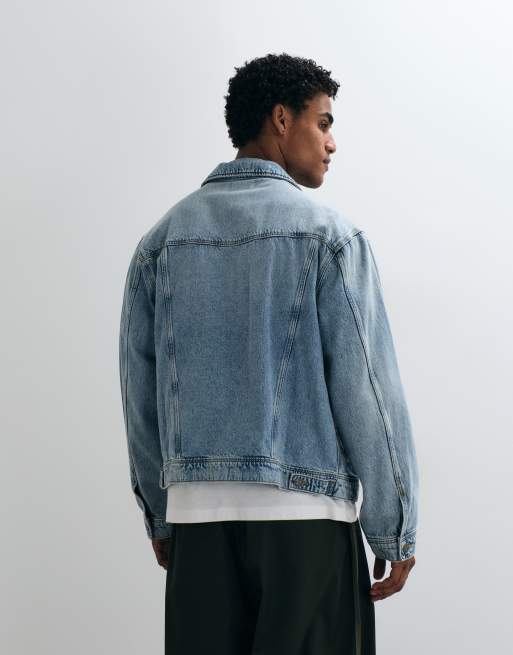 ASOS DESIGN western trucker denim jacket in light wash blue, 5 of 5