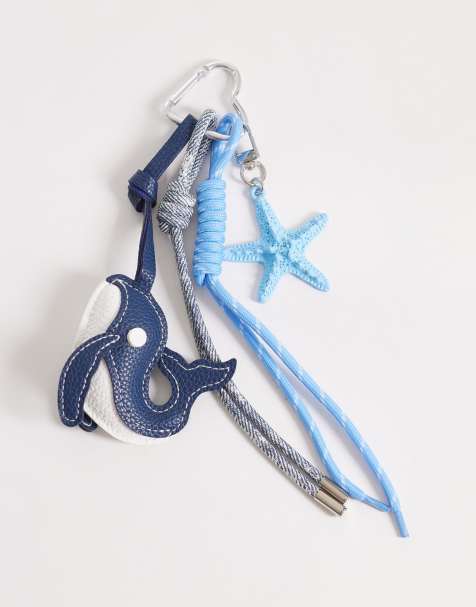 ASOS DESIGN whale bag charm in blue - view 1
