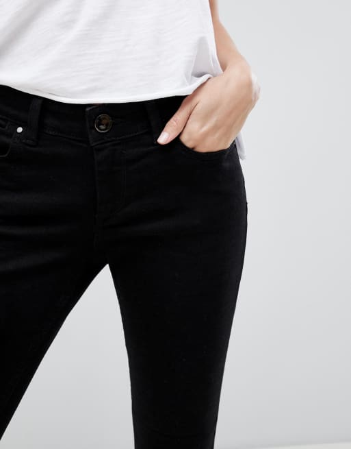 ASOS DESIGN whitby low rise 'skinny' jeans in clean black, 3 of 4