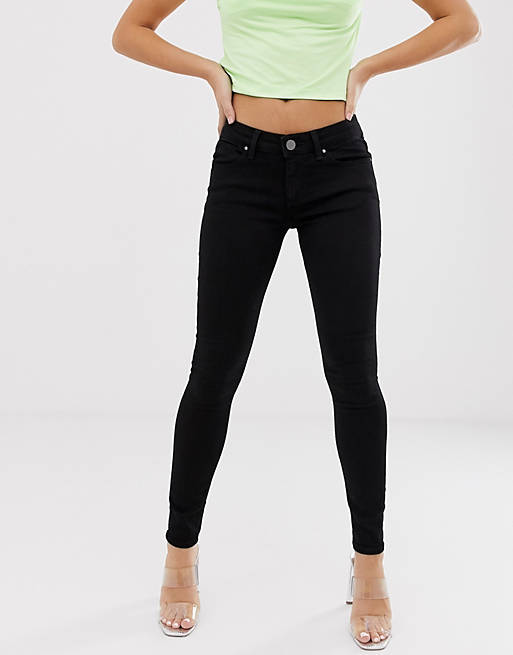 ASOS DESIGN whitby low rise 'skinny' jeans in clean black
