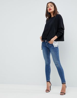 low rise dark wash jeans