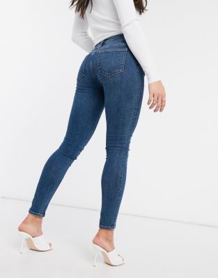 asos blue skinny jeans