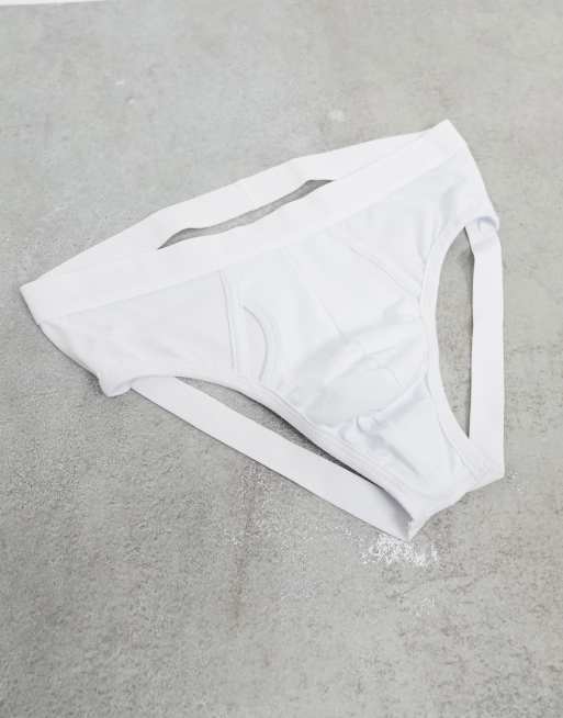 ASOS DESIGN white brief jock strap ASOS