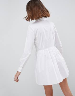 white skater shirt dress