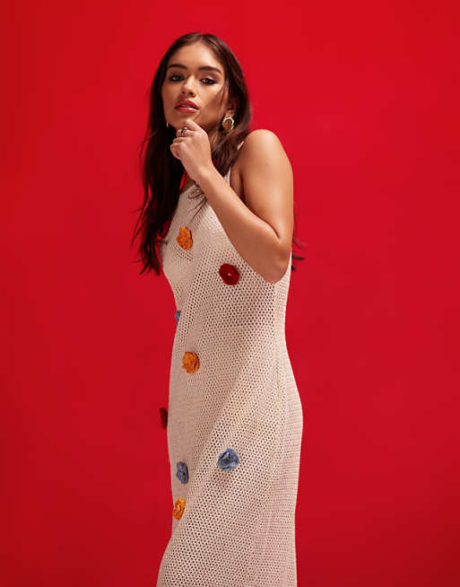 red and white crochet dress High Neck Open Back Mini In Stripe Knit | EGO US Summer vacay is calling Cozumel Dress - Chili Pepper