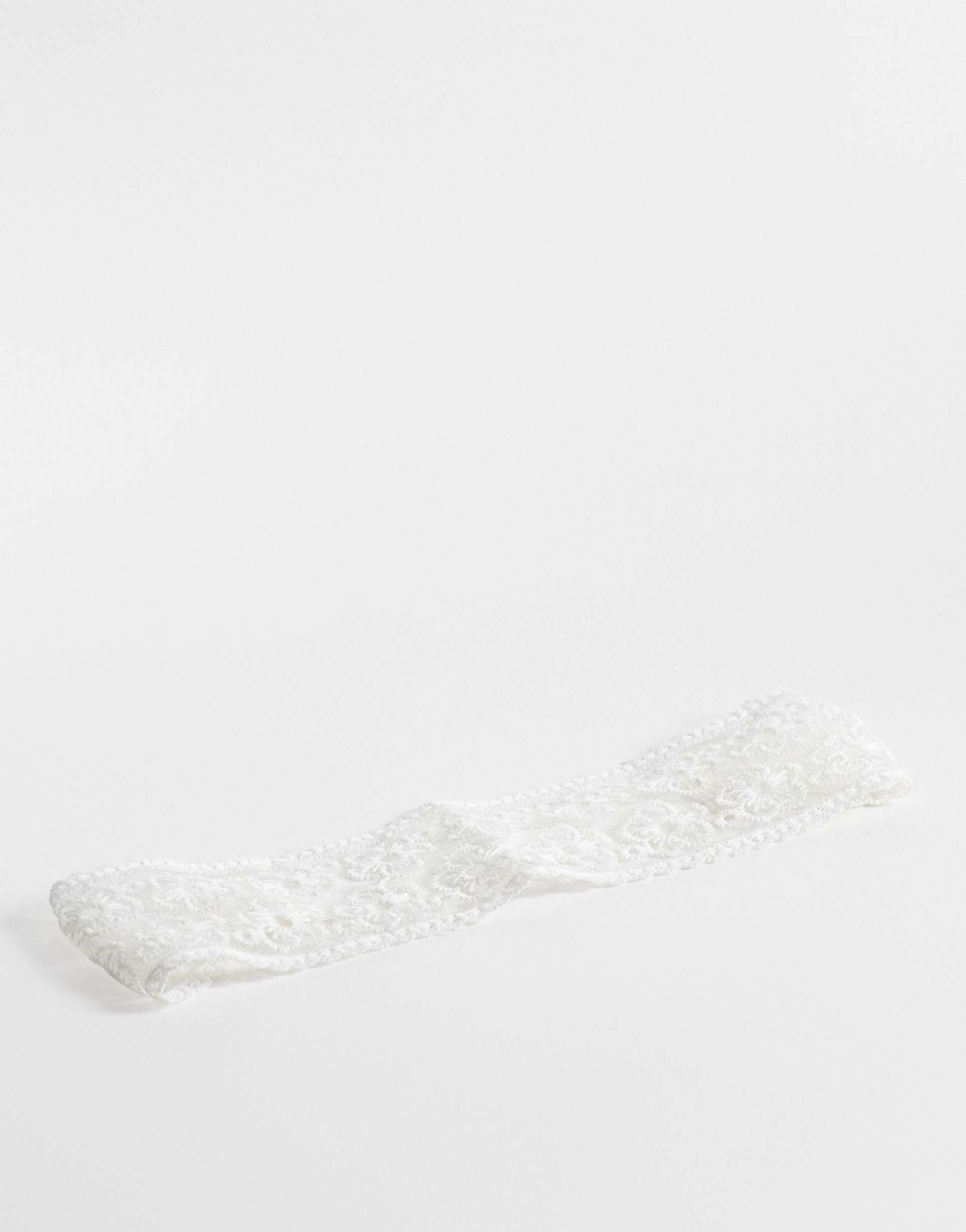 asos design white lace headband