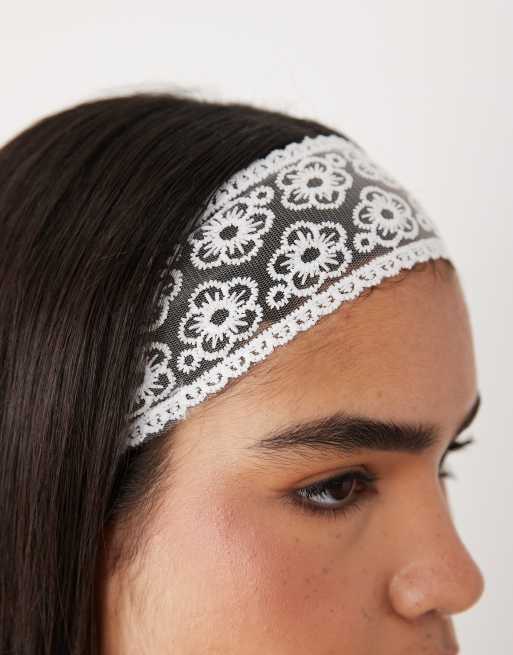 ASOS DESIGN white lace headband, 2 of 3